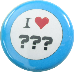 I love ??? Button blau